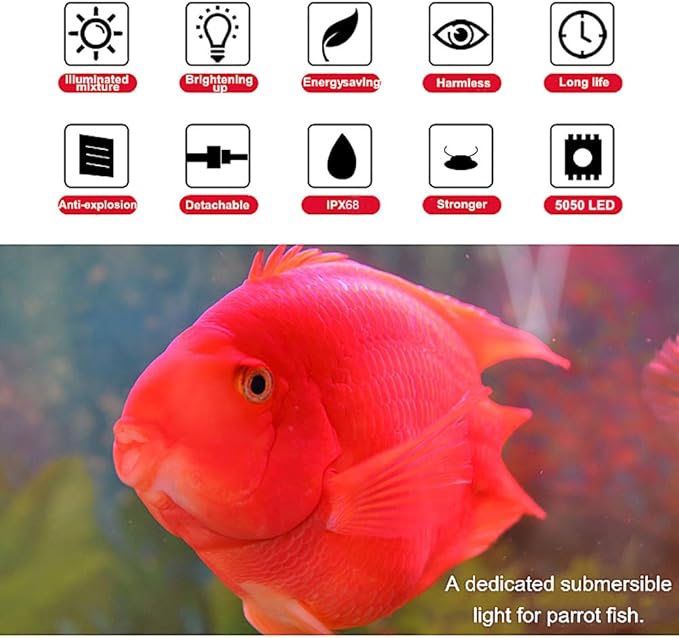 MQ 20 in Submersible LED Aquarium Light, 3.5W Color Changing Fish Tank Light with Remote Control, IP68 Crystal Glass 24 LEDs Lights Bar, for Fish Tank 25-30 inch MQ