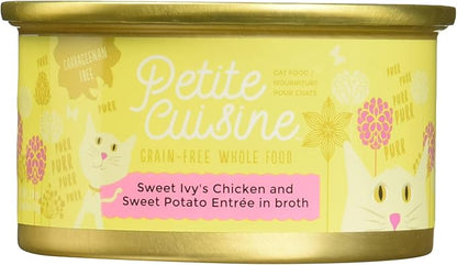 PETITE CUISINE Sweet Ivy's Wet Cat Food, Chicken and Sweet Potatoes, 2.8 oz. Cans (24 Count) - PAWPICO