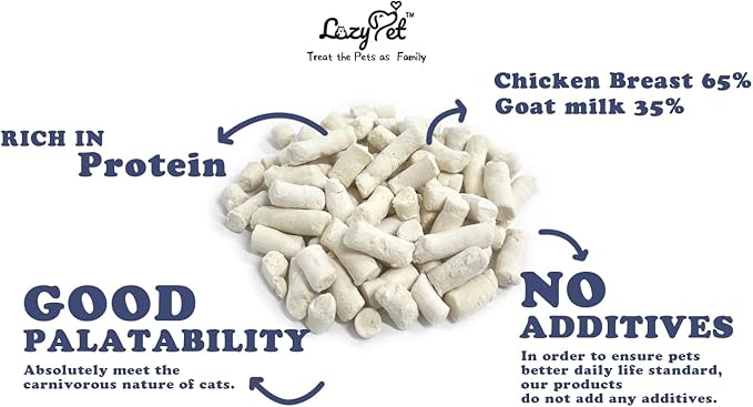 Freeze Dried Raw Single Ingredient Cat Treats, Solve Pet's Picky Eating Problem (Goat Milk bar) - PAWPICO