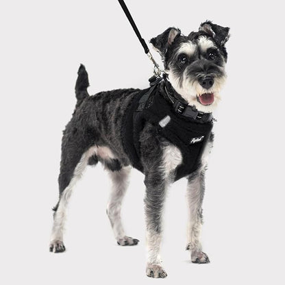 PUPTECK Adjustable Dog Harness Collar and Leash Set Step in No Pull Pet Harness for Small Medium Dogs Puppy and Cats Outdoor Walking Running, Soft Mesh Padded Reflective Vest Harnesses, Black S PUPTECK