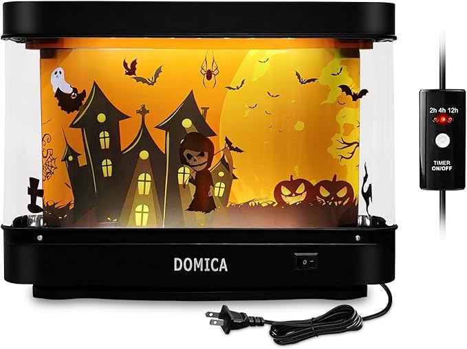DOMICA Halloween Decorations Halloween Decor, Night Light with Timer for Bedroom, Halloween Ghost Pumpkin Party Favors Home Decor LED Table Light Table Lamp Indoor DOMICA