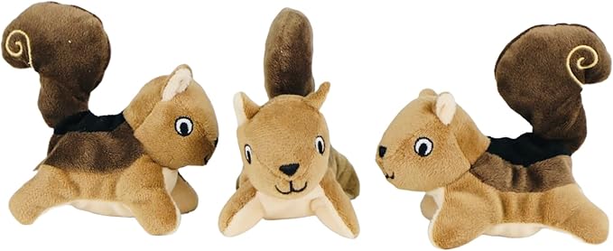 Hide and Seek Dog Toy, Stuffed Animal Tree House, Burrow Dog Toy, Hide and Seek Toy for Small Dogs (Replacement Animals, Squirrel) - PAWPICO