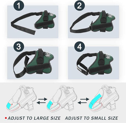 Bolux Dog Harness, No-Pull Reflective Dog Vest, Breathable Adjustable Pet Harness with Handle for Outdoor Walking - No More Pulling, Tugging or Choking (Dark Green, S) Bolux