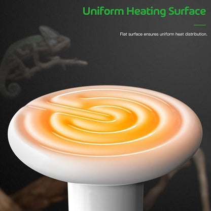 HealSmart Reptile Heat Lamp Bulb Ceramic Heat Emitter 100W No Light Emitting Brooder Coop Heater for Amphibian Pet & Incubating Chicken, White (Pack of 3) HealSmart