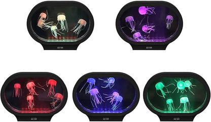 Lightahead Realistic LED Jellyfish Mood Lamp Oval Design with Vibrant Color Changing Light Effects. A Sensory Flourescent Jelly Fish Aquarium Tank Lightahead%C2%AE
