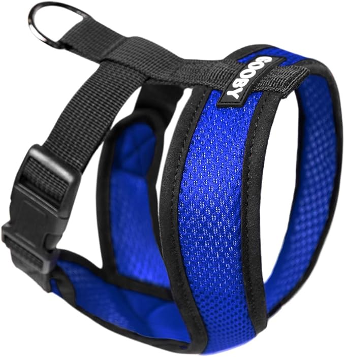 Gooby Comfort X Head In Harness - Blue, X-Large - No Pull Small Dog Harness Patented Choke-Free X Frame - Perfect on the Go Dog Harness for Medium Dogs No Pull or Small Dogs for Indoor and Outdoor Use Gooby