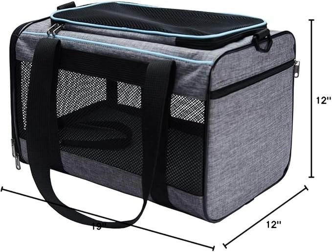 Vceoa 19x12x12 Inches Cat, Dog Carrier for Pets Up to 22 Lbs, Soft-Sided Cat Bag Animal Carriers Travel Puppy Carry As a Toy of Fabric Pet Home - PAWPICO