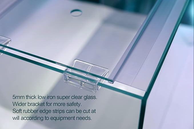 Ultra Clear Rimless Aquarium Tank 2-22 gallons Low Iron Glass (21Gal - Top Glass Canopy) Allcolor