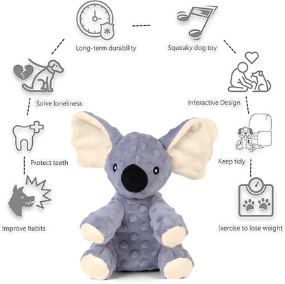 Blnboimrun Dog Toys Stuffed Plush Dog Toy Koala Dog Squeaky Toys with Crinkle Paper Chew Toys for Large and Medium Dogs Puppy - PAWPICO