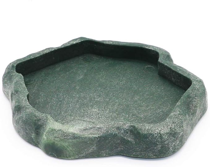 SLSON Reptile Feeder Terraium Bowl Plastic Shallow Reptile Feeder for Food and Water Feeding Dish for Lizard Gecko Bearded Dragon SLSON