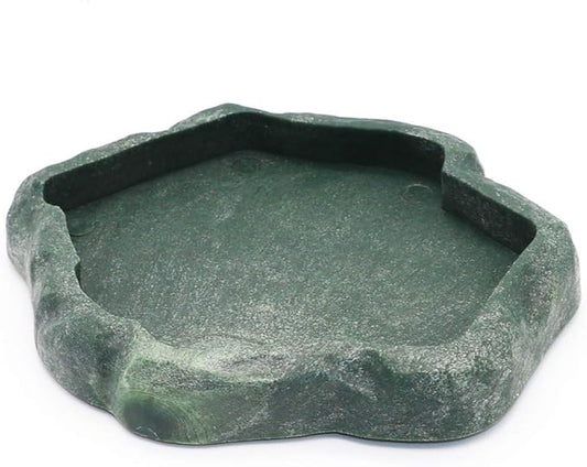 SLSON Reptile Feeder Terraium Bowl Plastic Shallow Reptile Feeder for Food and Water Feeding Dish for Lizard Gecko Bearded Dragon SLSON