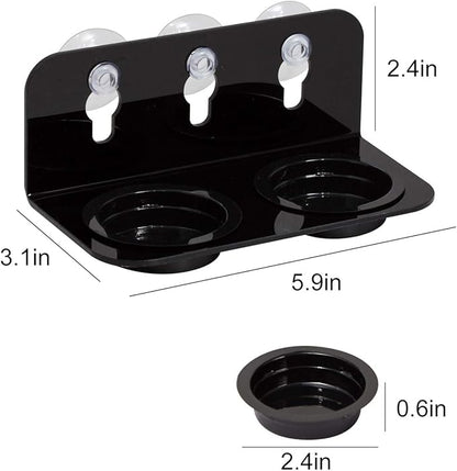 REPTI ZOO Reptile Water Bowl Double Grid Gecko Food Dish Feeder Detachable Suction Cup Reptile Feeding Dish Feeder with 6 Pcs Cups Dish Bowls for Pet Food and Water Feeding REPTIZOO