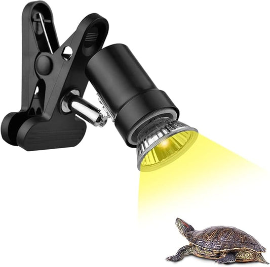 DOMICA Reptile Heat Lamp with 50W UVA UVB Light Bulb, Basking Spot Light Simulated Sunlight, Heating Lamp for Turtle, Lizard, Snake, Beared Dragon, Amphibians DOMICA