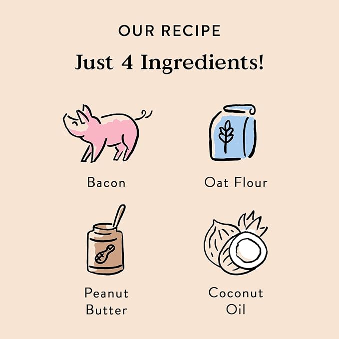 Bocce's Bakery Oven Baked Bac'N Nutty Treats for Dogs, Everyday Wheat-Free Dog Treats, Made with Real Ingredients, Baked in The USA, All-Natural PB & Bacon Biscuits, 5 oz - PAWPICO