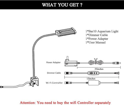Lominie Aquarium Plant Light, Small LED Aquarium Light Timer, Full Spectrum Nano Fish Tank Light Refugium Light for Freshwater Aquarium Freshwater Planted Tank Lominie