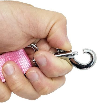 Nylon Dog Training Leash, Traction Rope, 4Ft /5 Foot /6 Feet Long, 5/8 inch 3/4 Inch 1 Inch Wide, for Small and Medium Dogs (Pink, 1'' x 15 FT) TAIDA