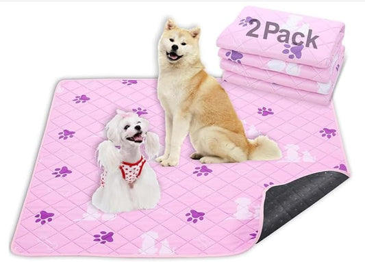 Washable Pee Pads for Dogs 2 Pack Non-Slip Reusable Puppy Pads 24x36 inch Reusable Pet Training Pads Puppy Pads Dog Training Pads with Fast Absorbent ,Waterproof Bed Pads,Dog Crate Pad - PAWPICO
