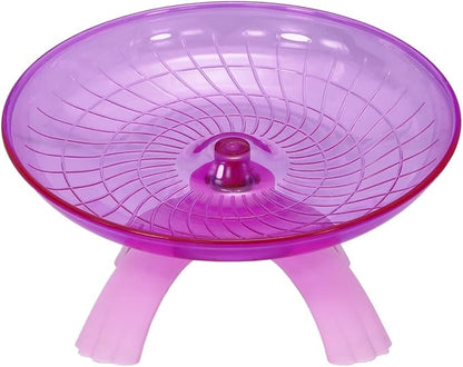 Hamster Flying Saucer Silent Running Exercise Wheel for Gerbil Rat Mouse Hedgehog Small Animals (Pink) Wontee
