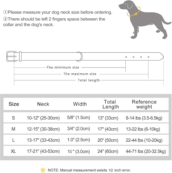 Didog Soft Padded Leather Dog Collar, Breathable Heavy Duty Dog Collar Leather with Adjustable Rust-Proof Metal Buckle for Small Medium Large Dogs, Dark Green, M Didog