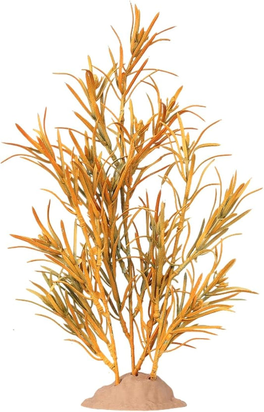 Reptile Plants for Terrarium, Ball Python Tank Decor Accessories fit Bearded Dragon Crested Leopard Gecko Lizard Chameleon Snake - Fake Yellow Rosemary WOLEDOE