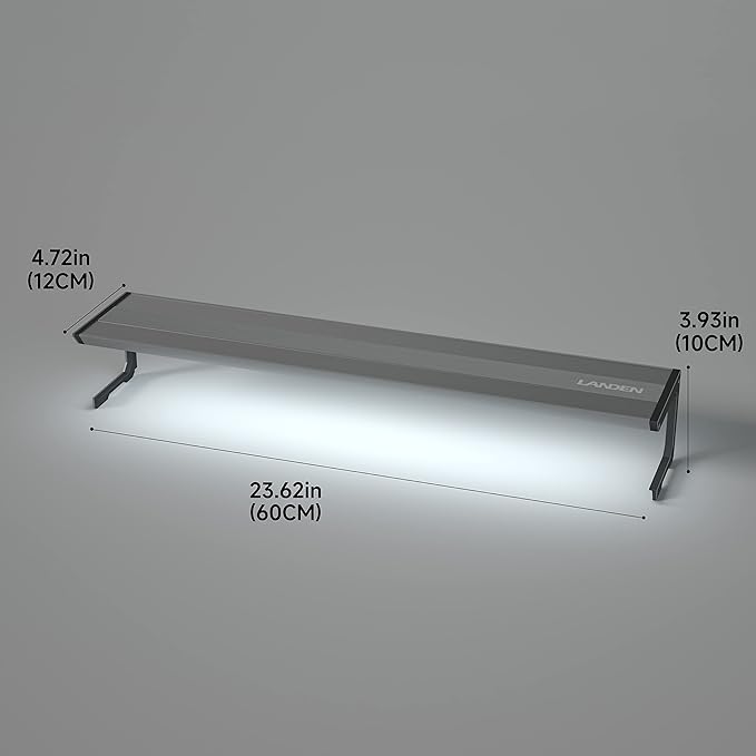 LANDEN AQUABRITE 60 LED Aquarium Light RGB+W for 23.62in (60cm) Rimless Freshwater Fish Tanks - Full Spectrum Lighting with Adjustable Brightness with Controller Landen