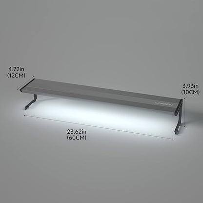 LANDEN AQUABRITE 60 LED Aquarium Light RGB+W for 23.62in (60cm) Rimless Freshwater Fish Tanks - Full Spectrum Lighting with Adjustable Brightness with Controller Landen