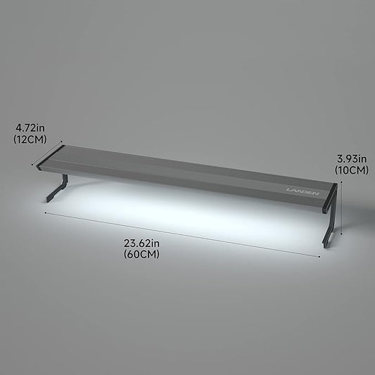 LANDEN AQUABRITE 60 LED Aquarium Light RGB+W for 23.62in (60cm) Rimless Freshwater Fish Tanks - Full Spectrum Lighting with Adjustable Brightness with Controller Landen
