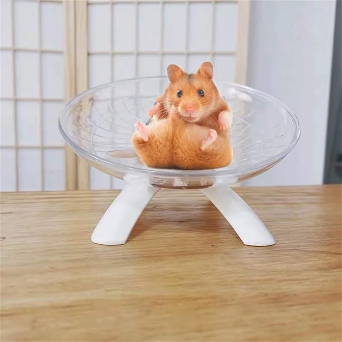 Hamster Flying Saucer Silent Running Exercise Wheel for Hamsters, Gerbils, Mice,Hedgehog and Other Small Pets Silent Running Wheel Hamster Wheel (White) Nawhed