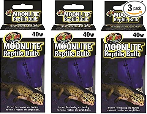 (3 Pack) Zoo Med Moonlight 40 Watt Reptile Bulbs ZooMed