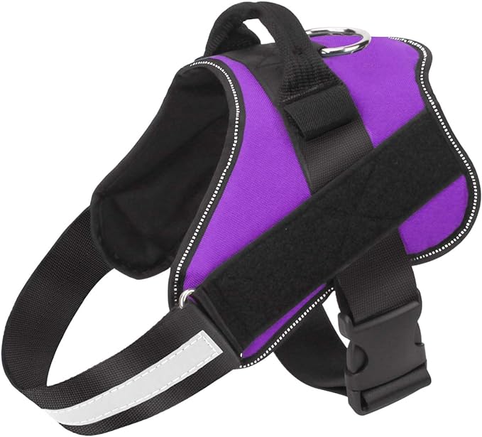 Bolux Dog Harness, No-Pull Reflective Dog Vest, Breathable Adjustable Pet Harness with Handle for Outdoor Walking - No More Pulling, Tugging or Choking (Purple, M) Bolux