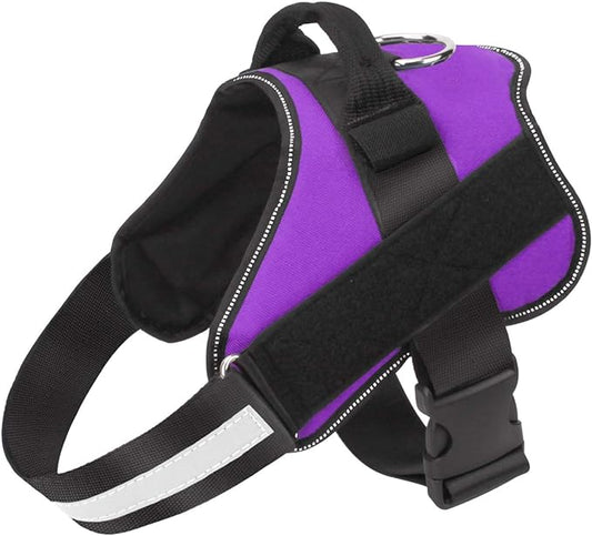 Bolux Dog Harness, No-Pull Reflective Dog Vest, Breathable Adjustable Pet Harness with Handle for Outdoor Walking - No More Pulling, Tugging or Choking (Purple, M) Bolux