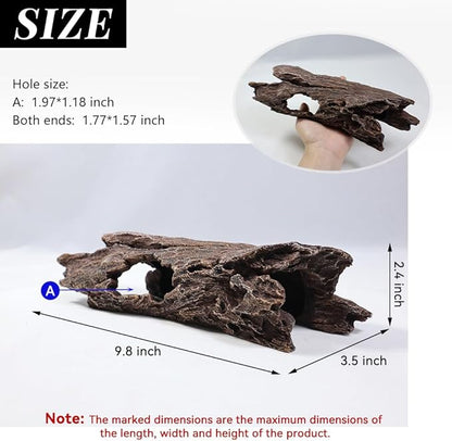 Fish Tank Decorations - Large Aquarium Decorations Air Bubbler Tree Fish House for Betta Hideout Caves Buddha Decor Temple Ruins Arched Betta Fish Accessories Reptile House Shelter Decor (Wood A-M) PTFJZ