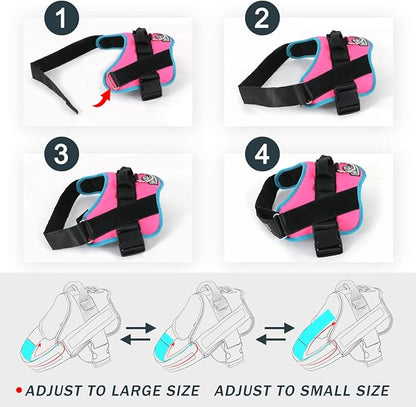 Bolux Dog Harness, No-Pull Reflective Dog Vest, Breathable Adjustable Pet Harness with Handle for Outdoor Walking - No More Pulling, Tugging or Choking X-Small (Pack of 1) RoseTurquoise Bolux