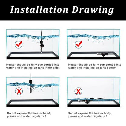 PULACO Small Aquarium Betta Heater for 6-10 Gallon Tank (50W) PULACO