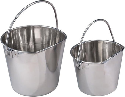 Pro Select Stainless Steel Pet Pail, 1-Quart Size – Heavy Duty Flat Sided Pail Great for Providing Water in Pet Kennels PetEdge