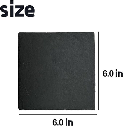 Reptile Basking Platform 2Pcs 6.0''x6.0'' Turtle Rock Plate Slate Feeding Platform Food Dish Bowl Bathing Rock Rest Terrace for Chameleon Lizard Bearded Dragon Gecko Snake Frog Newt (6.0''/15CM) Tfwadmx