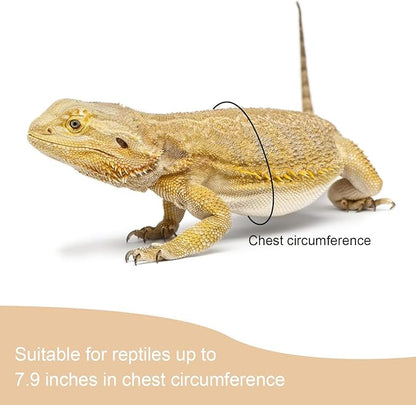 2 Pack Adjustable Reptile Harness and Leash for Lizard Gecko Bearded Dragon Outside Walk (Black) Wontee