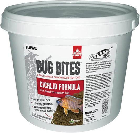 Fluval Bug Bites Cichlid Fish Food, Granules for Small to Medium Sized Fish, 3.74 lb., A6598 Fluval
