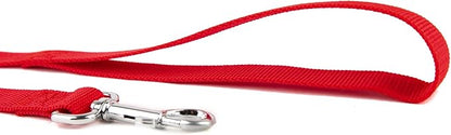 Nylon Dog Training Leash, Traction Rope, 4Ft /5 Foot /6 Feet Long, 5/8 inch 3/4 Inch 1 Inch Wide, for Small and Medium Dogs (5/8'' x 6 FT, Red) - PAWPICO