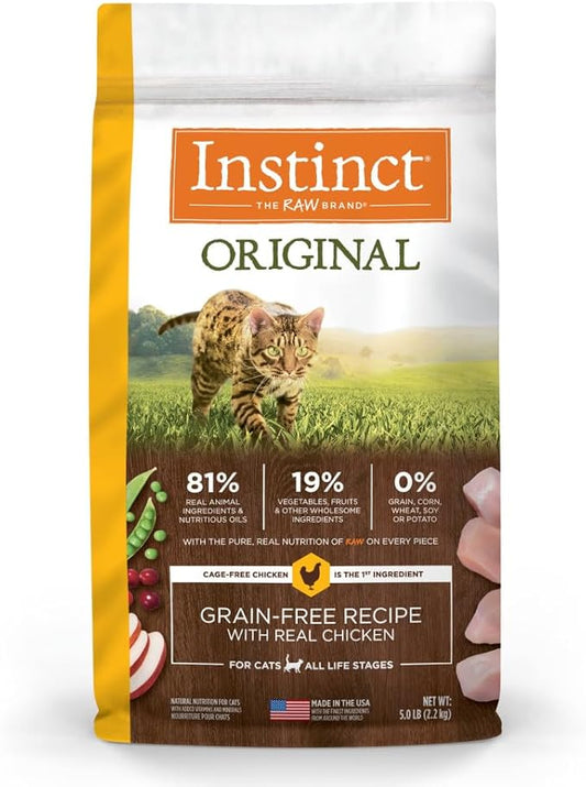 Instinct Original Grain Free Recipe with Real Chicken Natural Dry Cat Food, 5 lb. Bag - PAWPICO