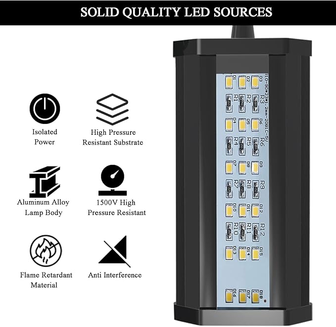 Lominie Aquarium Plant Light, Small LED Aquarium Light Timer, Full Spectrum Nano Fish Tank Light Refugium Light for Freshwater Aquarium Freshwater Planted Tank Lominie