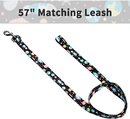 Ihoming Puppy Collar and Leash Set for Daily Outdoor Walking Running Training, Space Design for Extra Small Boys Girls Dogs Cats Pets, XS-Up to 10LBS Ihoming