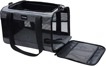 Vceoa 19x12x12 Inches Cat, Dog Carrier for Pets Up to 22 Lbs, Soft-Sided Cat Bag Animal Carriers Travel Puppy Carry As a Toy of Fabric Pet Home - PAWPICO