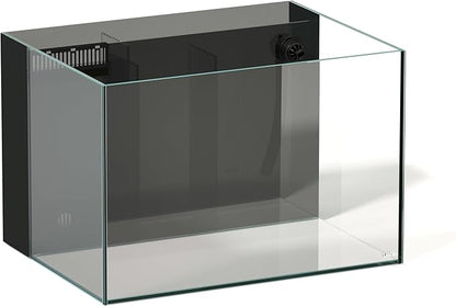 Landen 60P 26.23 Gallon Ultra Clear All Glass Rimless Low Iron Aquarium Tank with Rear Filtration Chamber for Salt and Fresh (Return Pump Included) 23.6Wx17.7Dx15.8H in(60x45x40cm) 8mm Thickness Landen