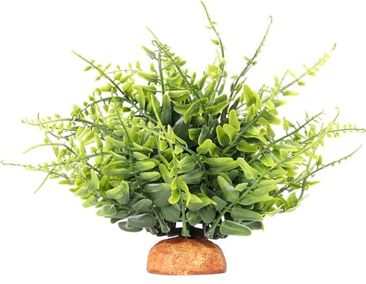 Fake Green Boston Fern, Reptile Plants for Terrarium, Amphibian Tank Accessories Habitat Decor fit Crested Gecko Leopard Lizard Chameleon Ball Python Snake Frog WOLEDOE