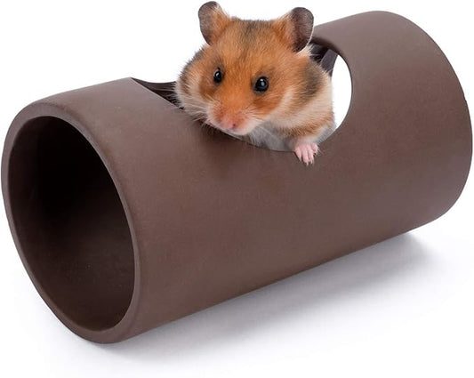 Niteangel Ceramic Hamster Tunnel & Tubes Hideout: for Dwarf Robo Syrian Hamsters Mice Rats or Other Small Animals (Tunnel - Large) Niteangel