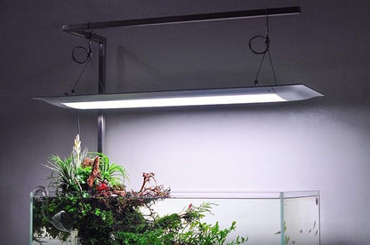 ONF Stainless Steel 304 Square Hanging Kit for Planted Terrarium & Aquarium Light, Suspension System, Adjustable Stand Hold up to 11lb 24-36 inch Fish Tank Light, 2 pcs Tubes in Pack, Left ONF