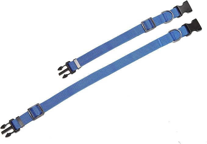 Adjustable Nylon Dog Collar, pet Collar 1 Inch 3/4 Inch 5/8 Inch Wide, for Large Medium Small Dogs(5/8 Inch, Blue) - PAWPICO