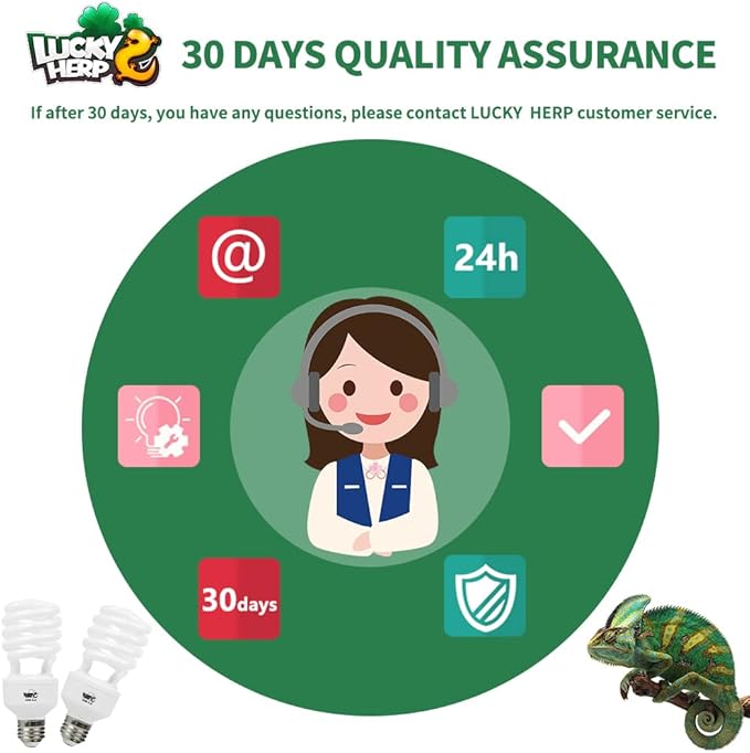 LUCKY HERP Reptile UVA UVB Light 5.0 26W Compact Fluorescent Tropical Terrarium Lamp LUCKYHERP