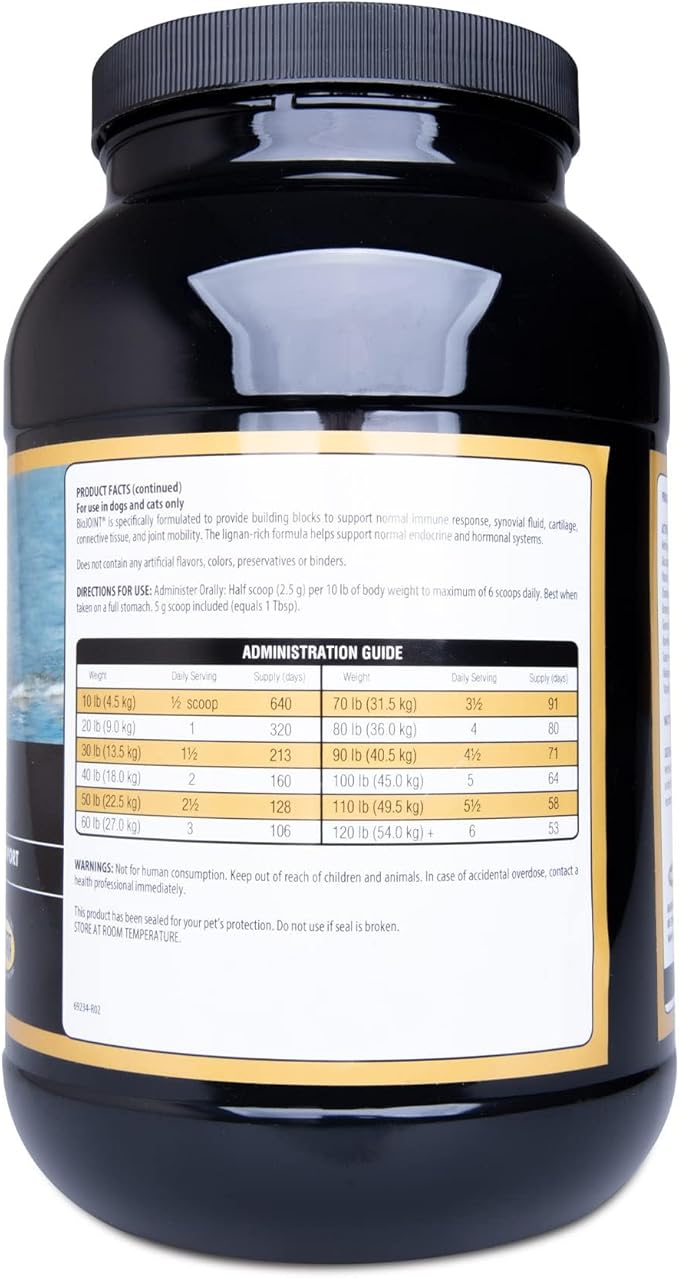 BioJOINT Advanced Joint Mobility Support, Advanced Hip, Joint, Cartilage & Connective Tissue Support, 106-day Supply for 60-lb. Animal, 3.5-lb. Powder FloraHealth